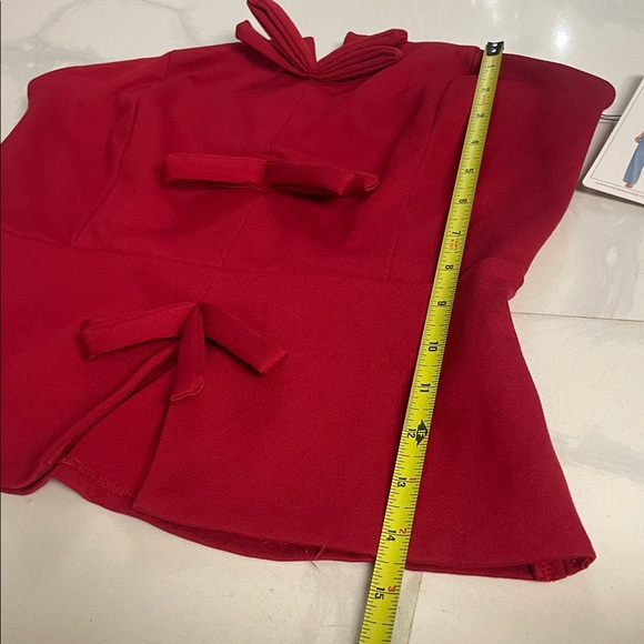 New Milk & honey red bow bustier strapless  top - Picture 9 of 10